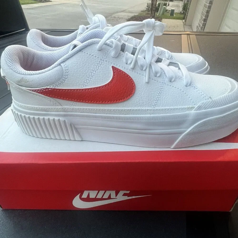 Nike Court Legacy Lift Platform Shoes Sneakers Women’s Sz 7 White DZ5203-100